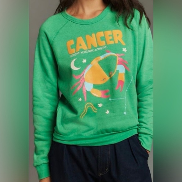Anthropologie Sweaters - Anthropologie Midnight Rider Zodiac Cancer Sweatshirt